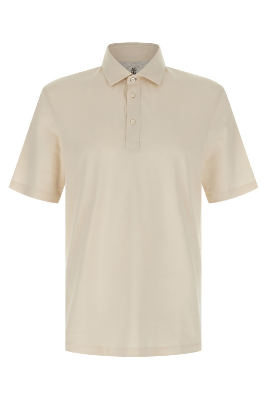 Cotton polo shirt Beige Cotton polo shirt Beige