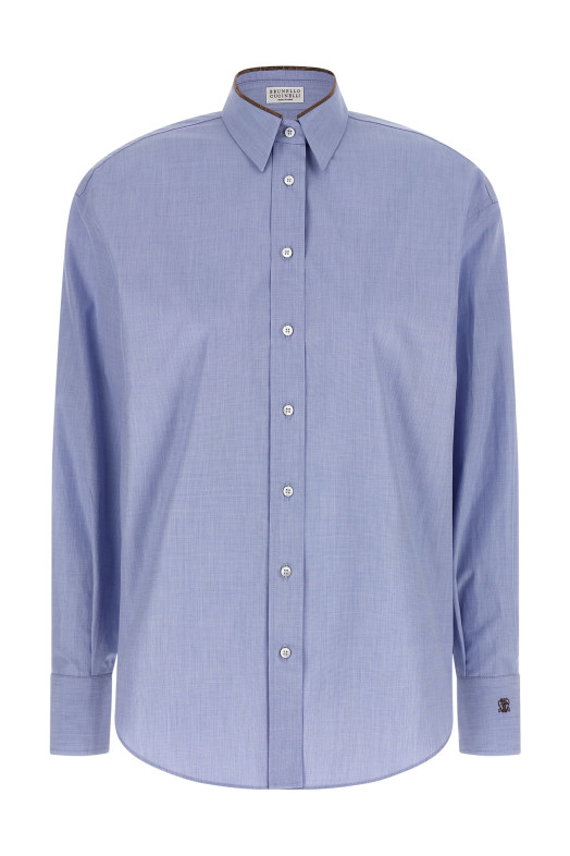 Рубашка с блестящим воротником, СИНЯЯ MA795NL916C013 Рубашка с блестящим воротником, СИНЯЯ MA795NL916C013