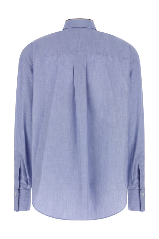 Рубашка с блестящим воротником, СИНЯЯ MA795NL916C013 Рубашка с блестящим воротником, СИНЯЯ MA795NL916C013