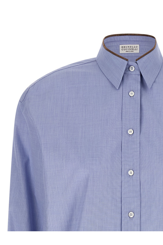 Рубашка с блестящим воротником, СИНЯЯ MA795NL916C013 Рубашка с блестящим воротником, СИНЯЯ MA795NL916C013