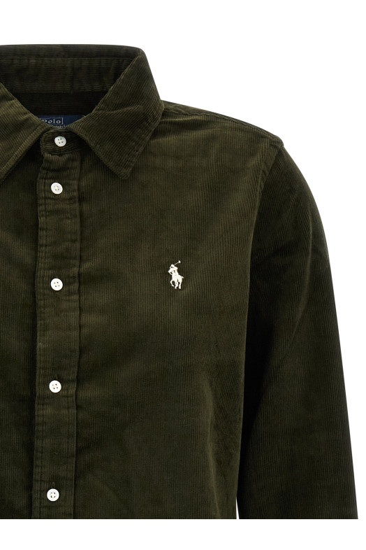 Бархатная рубашка Зеленая POLO RALPH LAUREN 211971526001