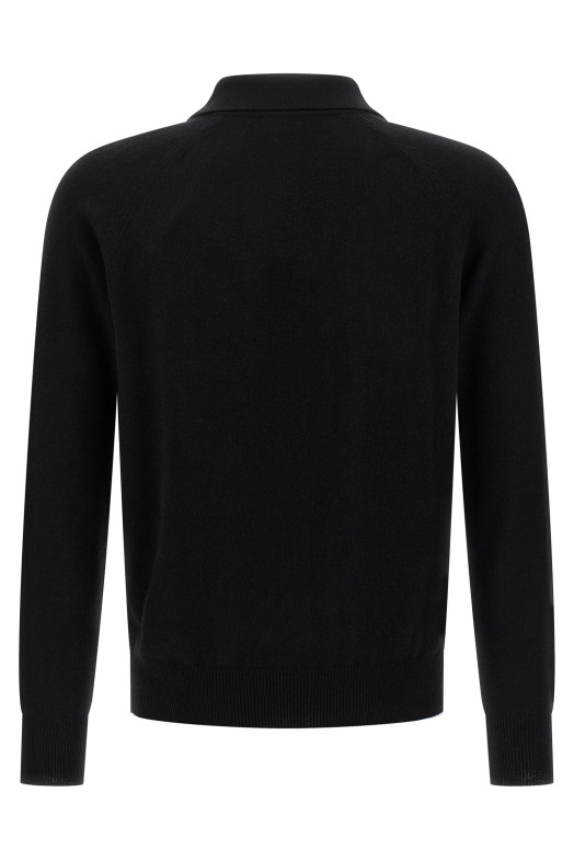 Вовняна сорочка-поло Чорна SAINT LAURENT 846122Y76XM1000 Вовняна сорочка-поло Чорна SAINT LAURENT 846122Y76XM1000