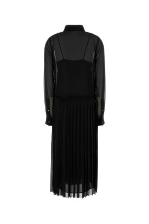 Black polyester shirt dress AMI (FDR262PL0027) Black polyester shirt dress AMI (FDR262PL0027)