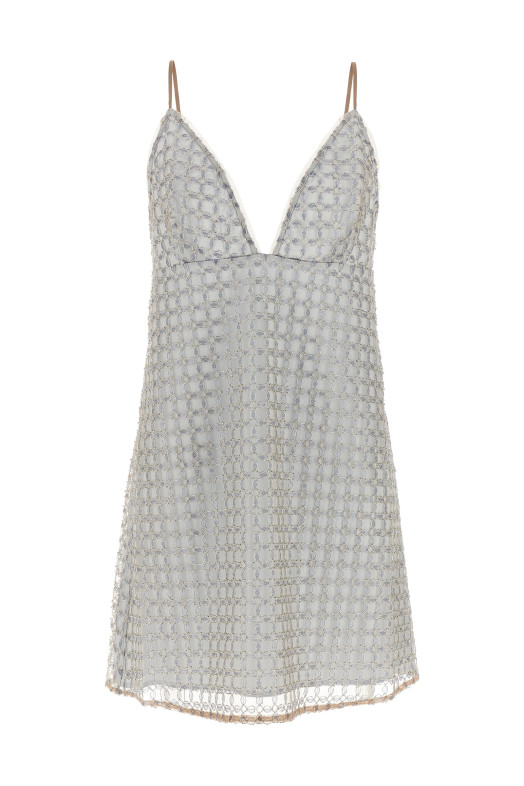 Сукня «Beaded A-Line Mini» бежевого кольору 113710800800 Сукня «Beaded A-Line Mini» бежевого кольору 113710800800