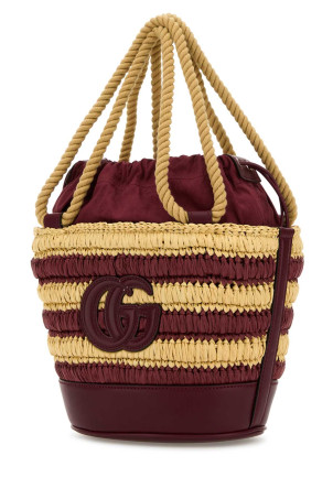 Двухцветная мини-сумка Gucci Summer из рафии (834935FAEQC) Двухцветная мини-сумка Gucci Summer из рафии (834935FAEQC)