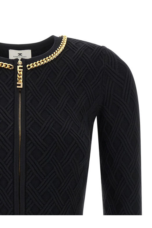 Jewel zip puller cardigan Black Jewel zip puller cardigan Black