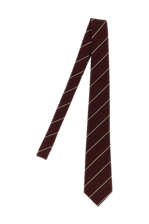 Галстук в полоску бордо SAINT LAURENT 8241003YR966488