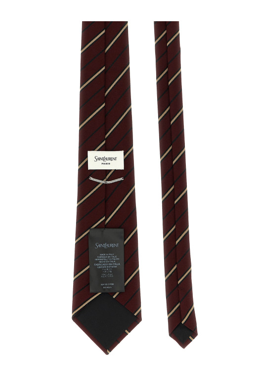 Галстук в полоску бордо SAINT LAURENT 8241003YR966488