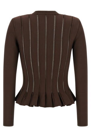 Кардиган з ажурною фактурою Brown ELISABETTA FRANCHI MK07S56E2EA3 Кардиган з ажурною фактурою Brown ELISABETTA FRANCHI MK07S56E2EA3