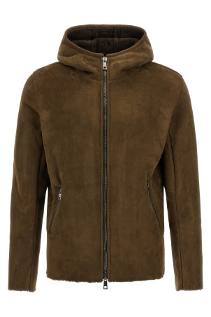 Shearling hooded jacket  Green Shearling hooded jacket  Green