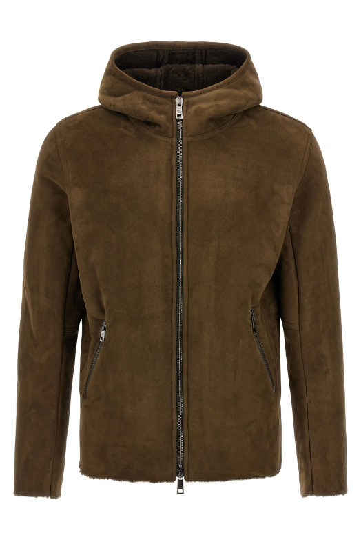 Shearling hooded jacket  Green Shearling hooded jacket  Green