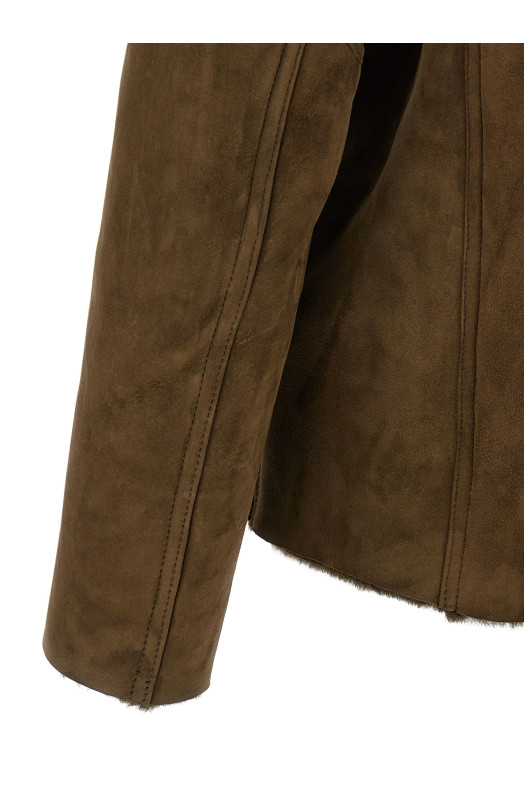 Shearling hooded jacket  Green Shearling hooded jacket  Green