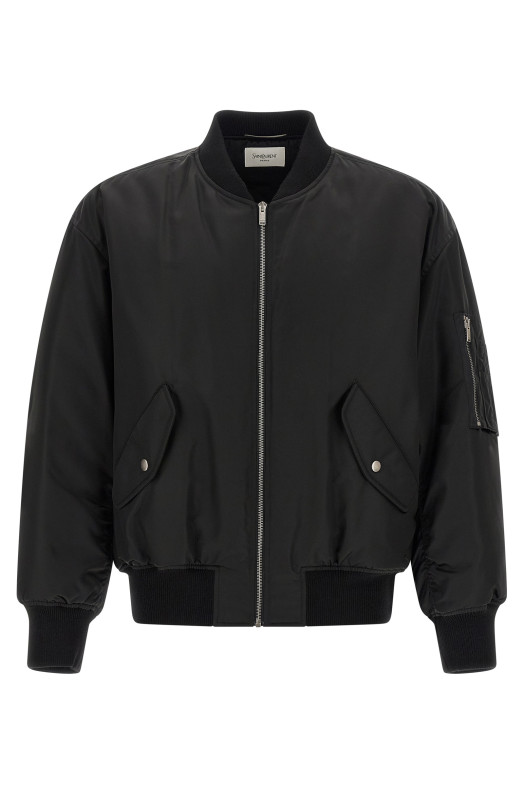 Бомбер Серж Чорний SAINT LAURENT 838713YZ9BV1000