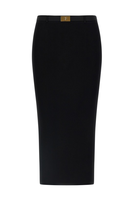 Спідниця з ребристою в'язкою Чорна ELISABETTA FRANCHI GK17B56E2110 Спідниця з ребристою в'язкою Чорна ELISABETTA FRANCHI GK17B56E2110