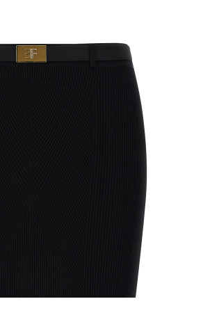 Спідниця з ребристою в'язкою Чорна ELISABETTA FRANCHI GK17B56E2110 Спідниця з ребристою в'язкою Чорна ELISABETTA FRANCHI GK17B56E2110