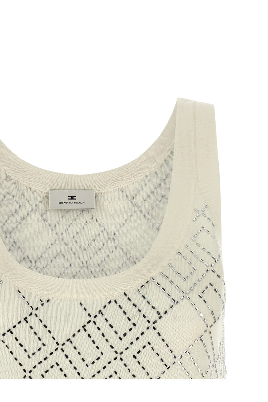 Кристаллическая верхняя часть Белый ELISABETTA FRANCHI TK59B56E2EH9