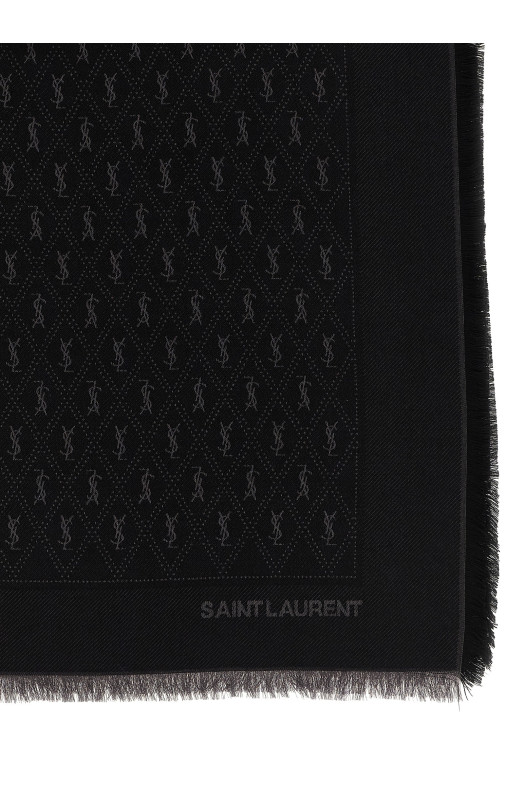 Шарф с монограммой YSL Черный SAINT LAURENT 6891473YI741061