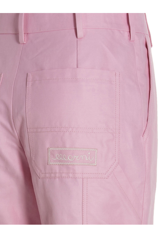 Logo embroidery pants Pink