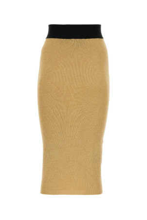 Юбка из вискозы с золотым блеском и эластаном PRADA (21409S23112C5) Юбка из вискозы с золотым блеском и эластаном PRADA (21409S23112C5)