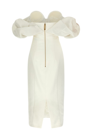Платье с открытыми плечами Белое ELISABETTA FRANCHI AB71456E2360 Платье с открытыми плечами Белое ELISABETTA FRANCHI AB71456E2360