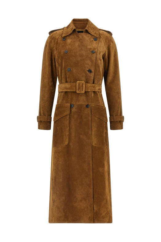 Замшевый тренч Черный SAINT LAURENT 683370YC2JY2544 Замшевый тренч Черный SAINT LAURENT 683370YC2JY2544