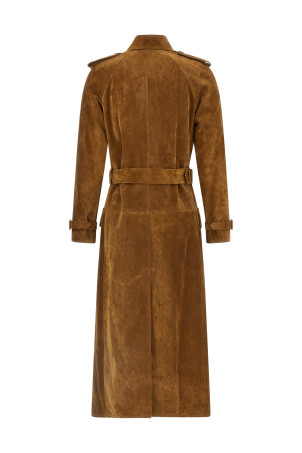 Замшевый тренч Черный SAINT LAURENT 683370YC2JY2544