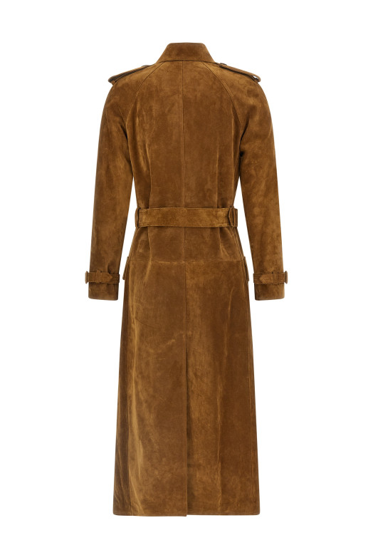 Замшевый тренч Черный SAINT LAURENT 683370YC2JY2544 Замшевый тренч Черный SAINT LAURENT 683370YC2JY2544