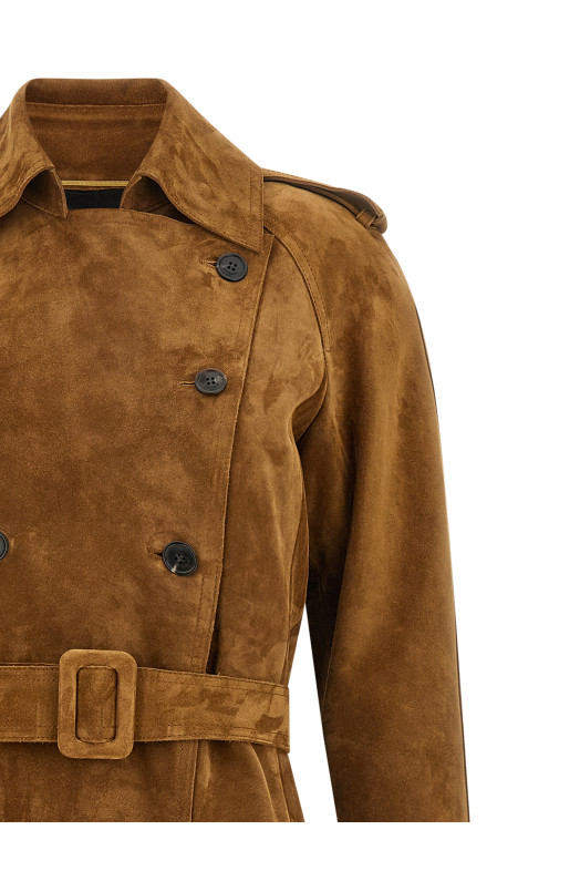 Замшевый тренч Черный SAINT LAURENT 683370YC2JY2544 Замшевый тренч Черный SAINT LAURENT 683370YC2JY2544