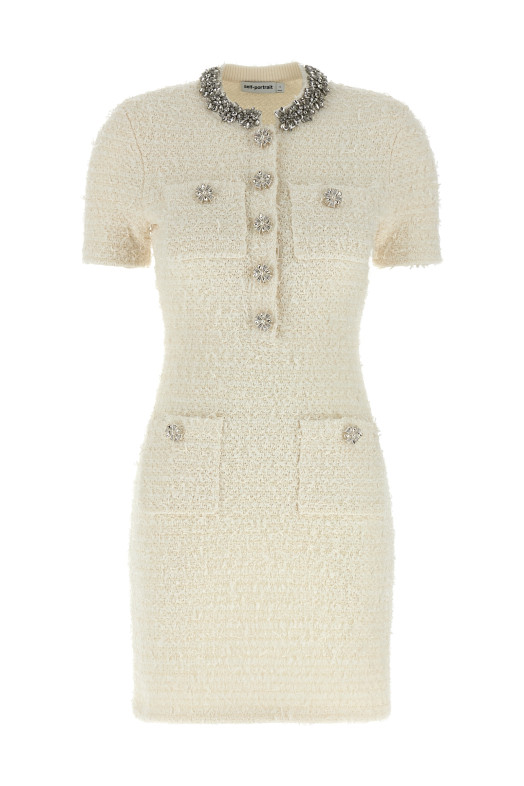 Вязаное платье Белое SELF PORTRAIT AW25028SCCREAM Вязаное платье Белое SELF PORTRAIT AW25028SCCREAM