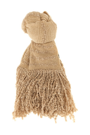 Bouclé fringed scarf Beige