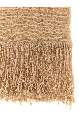 Bouclé fringed scarf Beige