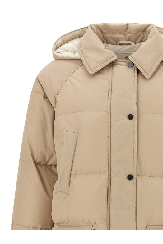 Куртка-пуховик «Shiny Zipper Pull» бежевого кольору MG5019946C6037