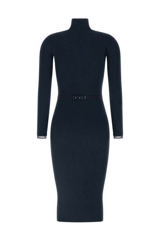 Logo belt dress Blue