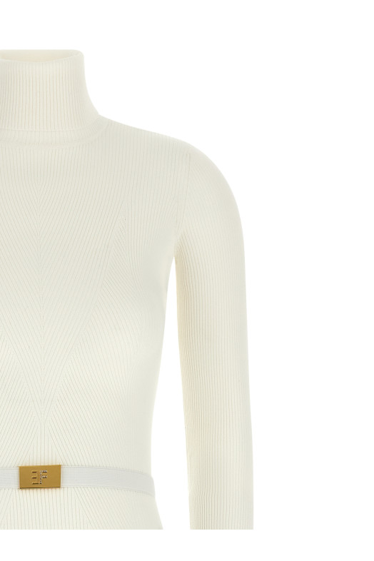 Logo belt dress White Logo belt dress White