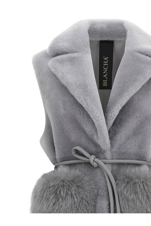 BLANCHA 'Merino Straight-Volpe Shadow' светр сірий 25161200NEBBIA BLANCHA 'Merino Straight-Volpe Shadow' светр сірий 25161200NEBBIA