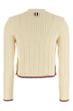 'Ladder Full Needle Rib Stitch' cardigan White