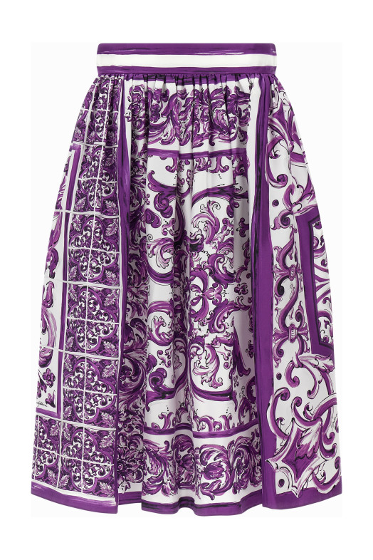 'Maiolica' print silk skirt Multicolor