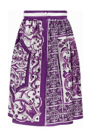 'Maiolica' print silk skirt Multicolor