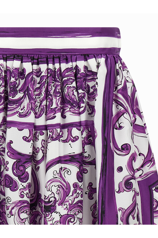 'Maiolica' print silk skirt Multicolor