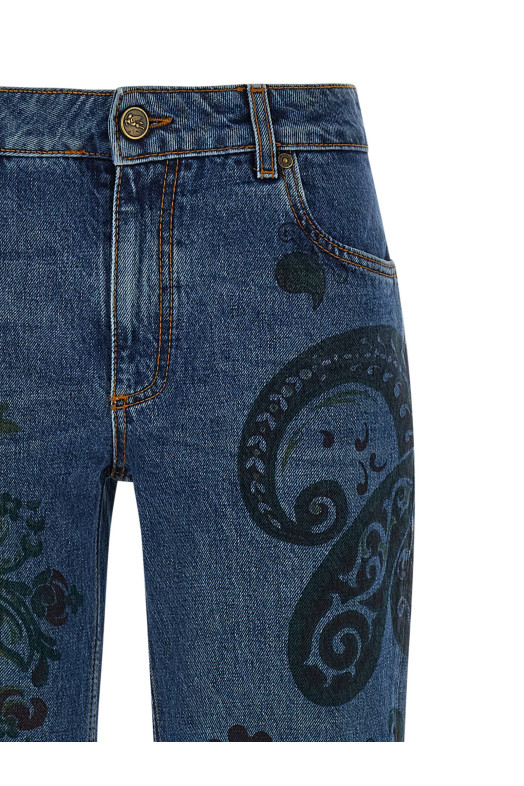 Paisley print jeans Multicolor