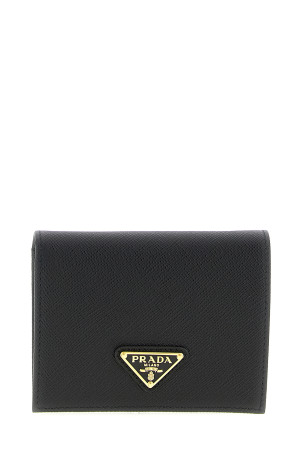 Кожаный кошелек с логотипом Черный PRADA 1MV204QHHF0002