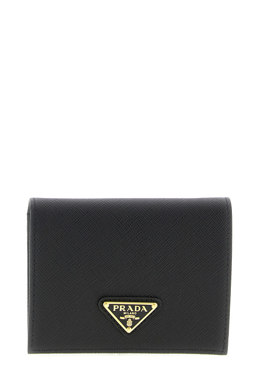 Кожаный кошелек с логотипом Черный PRADA 1MV204QHHF0002