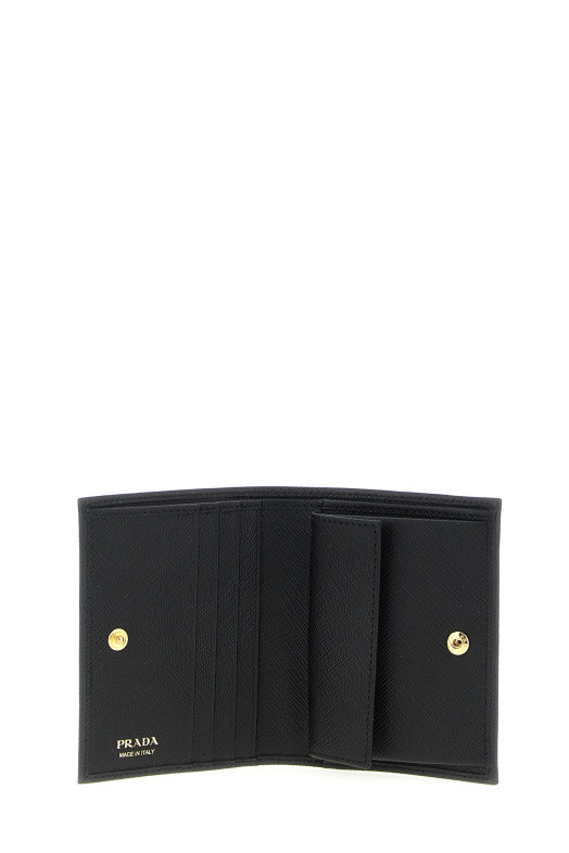 Кожаный кошелек с логотипом Черный PRADA 1MV204QHHF0002