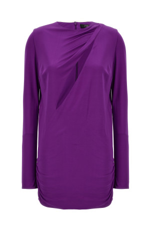 Вырезанное трикотажное платье Фиолетовое VERSACE (10100431A005721LD60)