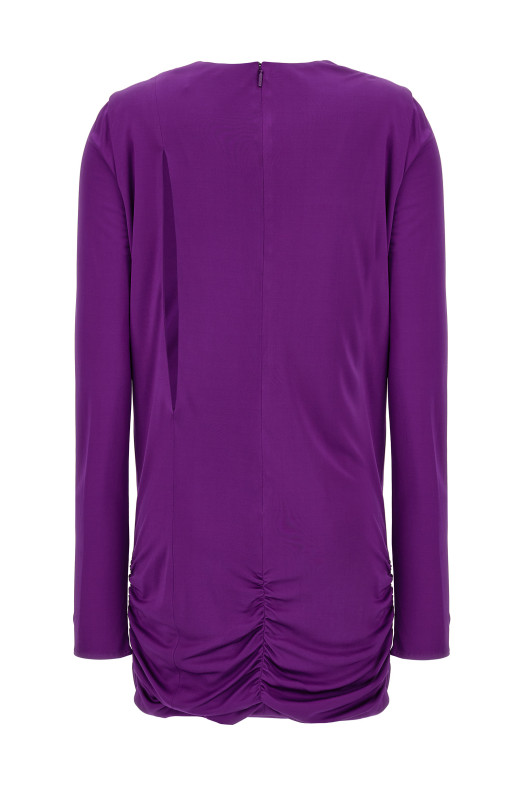 Вырезанное трикотажное платье Фиолетовое VERSACE (10100431A005721LD60)