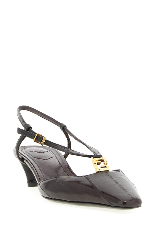 'Fendi FFold' slingback Brown