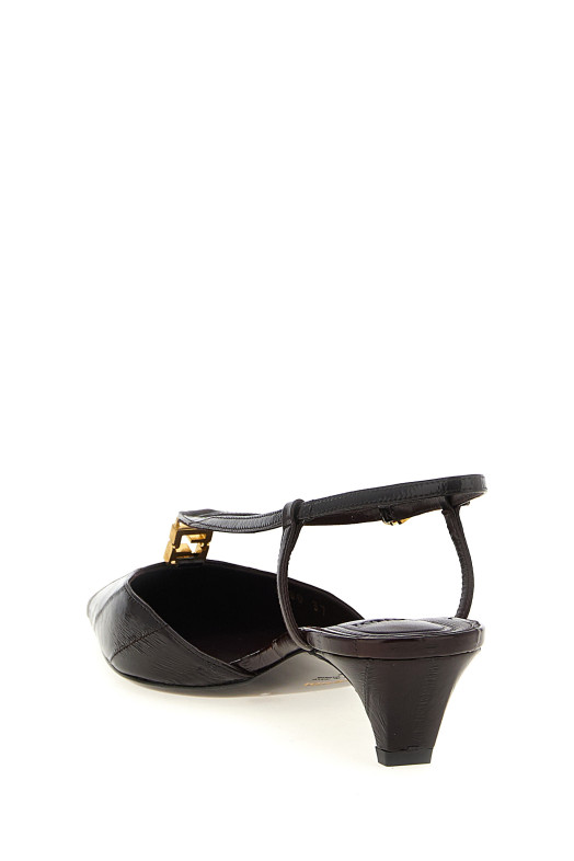 'Fendi FFold' slingback Brown