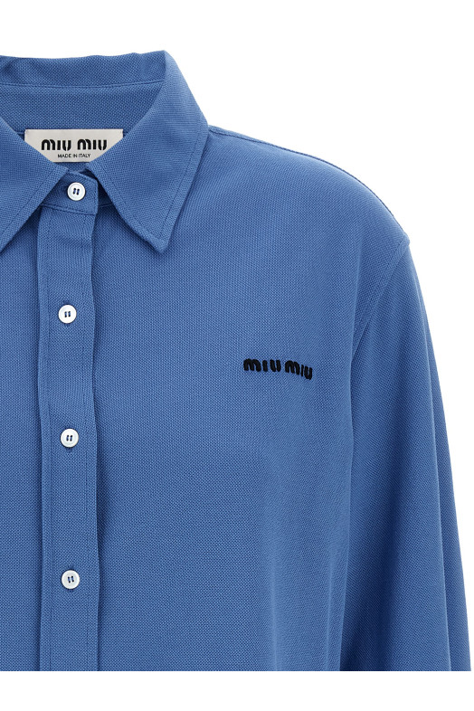 Сорочка з бавовняної тканини BLUE MIU MIU MK1980SOOO14RWF0237 Сорочка з бавовняної тканини BLUE MIU MIU MK1980SOOO14RWF0237