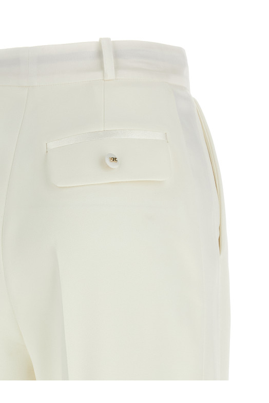 Брюки с эффектом смокинга Белые ELISABETTA FRANCHI PA12656E2360 Брюки с эффектом смокинга Белые ELISABETTA FRANCHI PA12656E2360