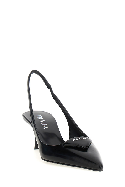 Сандалии с треугольным логотипом, черные PRADA 1I901MFDD55055F0002 Сандалии с треугольным логотипом, черные PRADA 1I901MFDD55055F0002